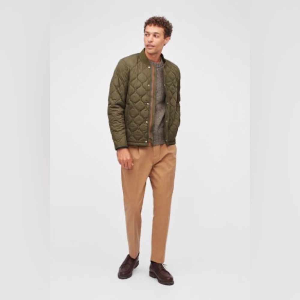 Bonobos Quilted Bomber, Olive, size Large